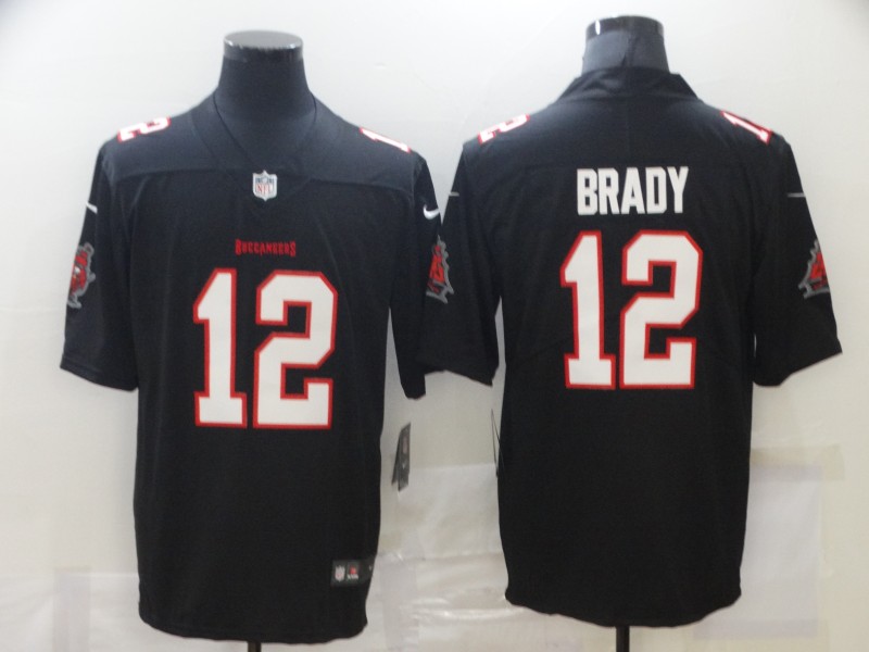 Men's Tampa Bay Buccaneers Tom Brady #12 Black Jersey